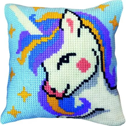Permin Broderikit Enhörning stramaj m/garn 35x35cm