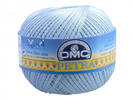 DMC Petra nr. 8 Virkgarn Enfärgad 54518 Ljusblå
