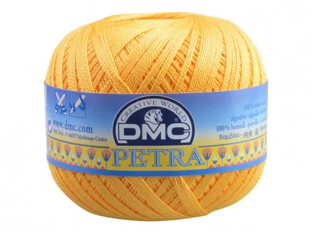 DMC Petra nr. 8 Virkgarn Enfärgad 5742 Klar Gul